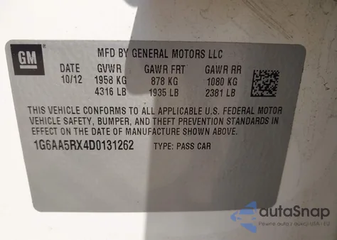 2013 Cadillac Ats Standard from USA, damaged, VIN 1G6AA5RX4D0131262